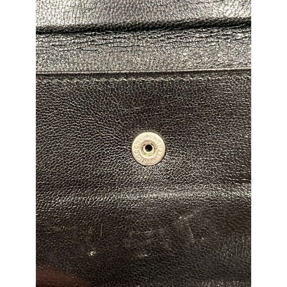 Vintage Salvatore Ferragamo Hook Bi Fold Wallet Black Pebbled Leather COA - Picture 6 of 11